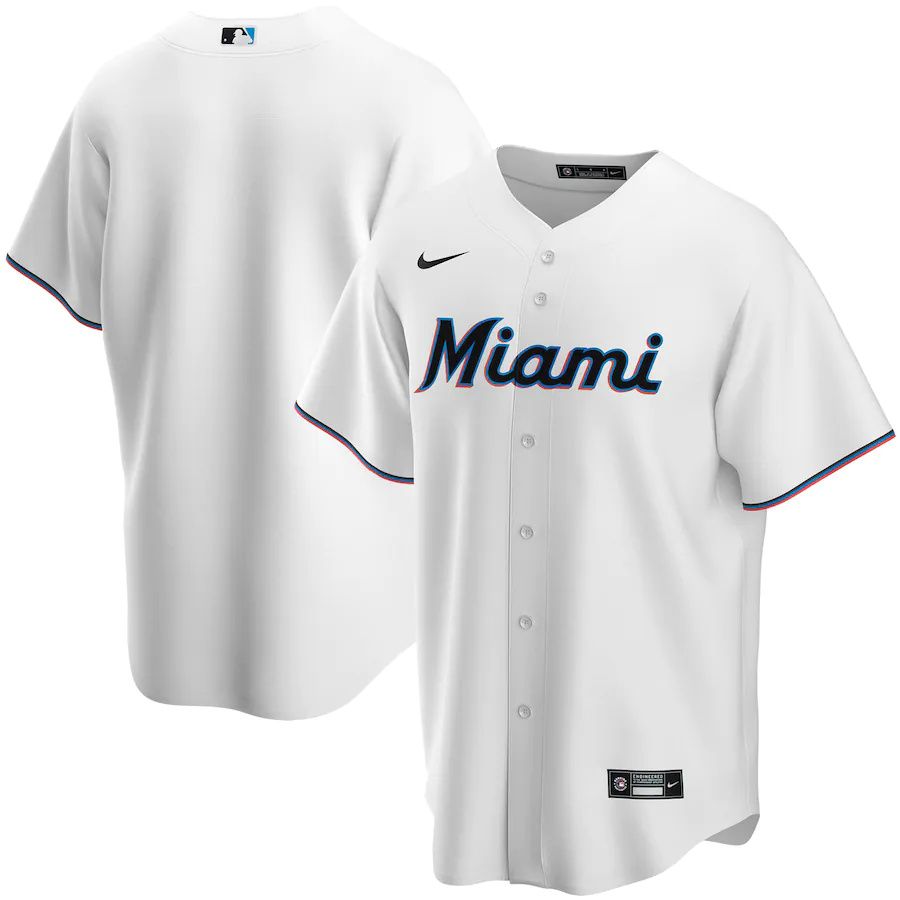 Mens Miami Marlins Nike White Home Replica Team MLB Jerseys->chicago cubs->MLB Jersey